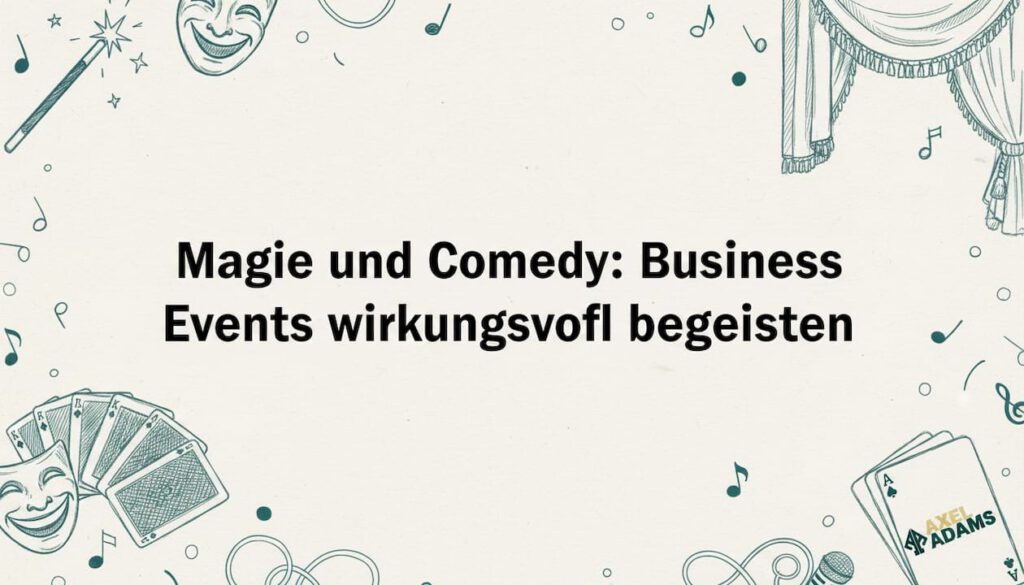 Stilvolle Titelseite mit zauberhaften und humorvollen Elementen, mittig frei gehalten für individuellen Text.