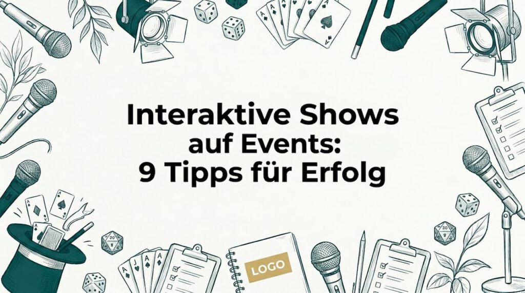 Ein liebevoll gestaltetes, handgezeichnetes Motiv rund um eine Eventshow – inklusive passender Requisiten.