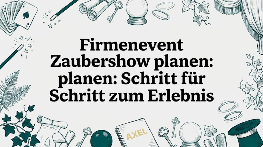 Stilvolle Titelgrafik mit magischen Accessoires und freiem Bereich in der Mitte