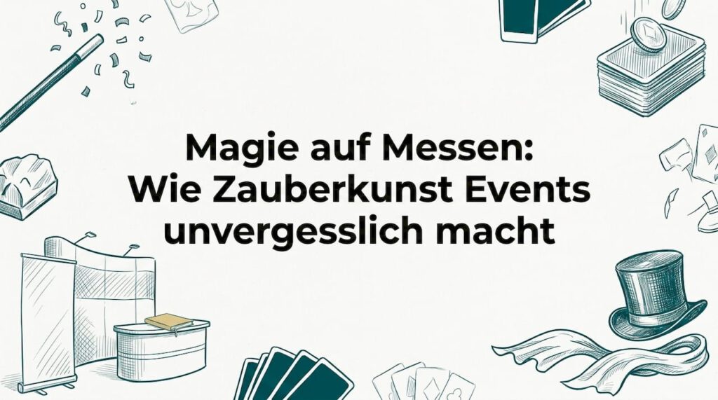 Handgezeichneter Rahmen mit magischen Accessoires – perfekt als Blickfang für Artikel zur Zaubermesse