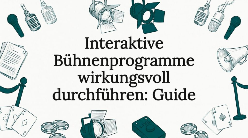 Rund um den Titel sind liebevoll gezeichnete Bühnenutensilien arrangiert.
