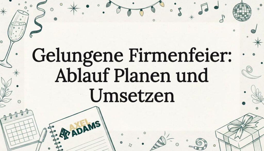 Mit der Hand gezeichnete Illustration mit festlichen Details in den Bildecken.