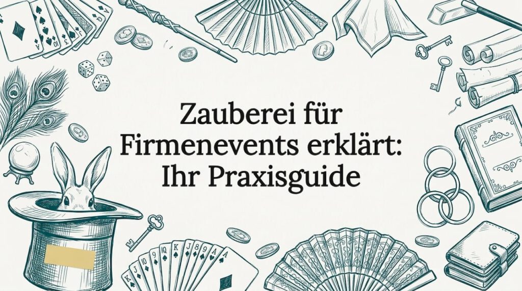 Rund um den zentral platzierten Titel sind liebevoll gezeichnete magische Requisiten arrangiert.
