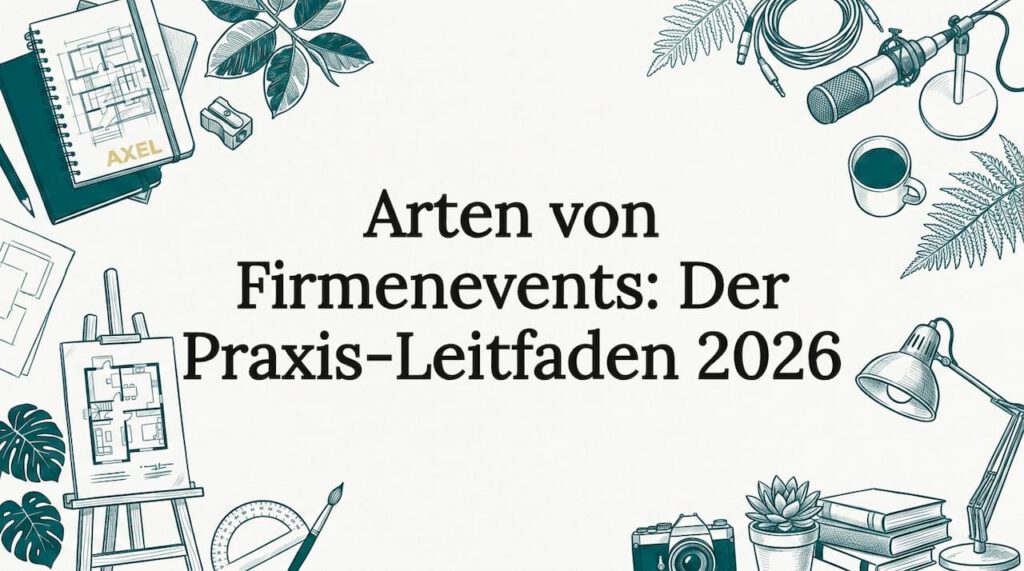Liebevoll von Hand gezeichnete Rahmen mit Motiven rund um Büro und Events