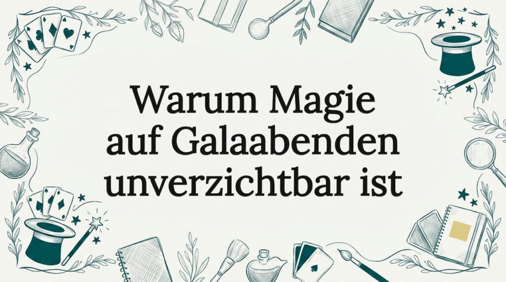 Stimmungsvoll gestaltete Titelkarte mit liebevoll handgezeichneten, magischen Motiven