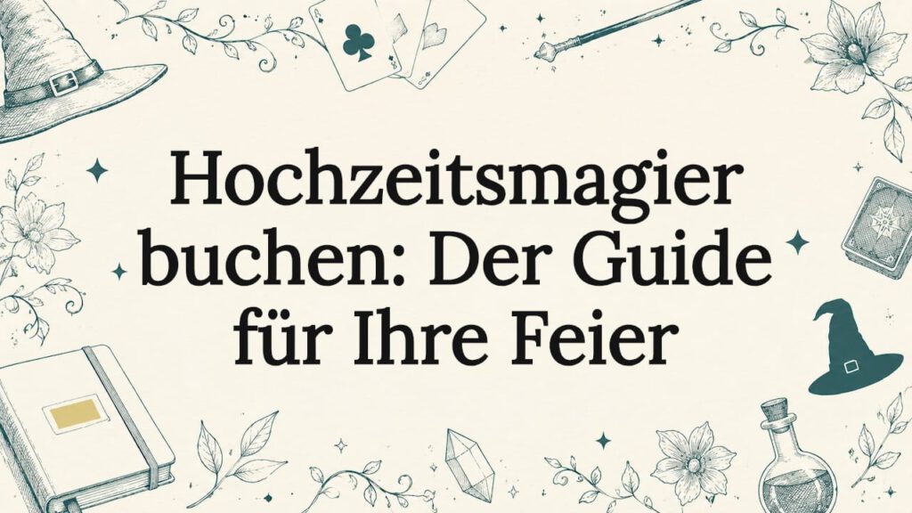 Stilvolle Titelseite mit märchenhaften Motiven rund um Magie und Hochzeit