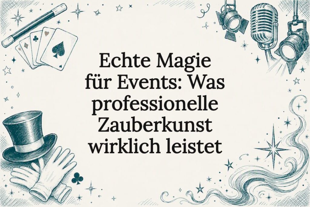 Dekorative Titelbild-Illustration für einen Artikel über eine Zaubershow