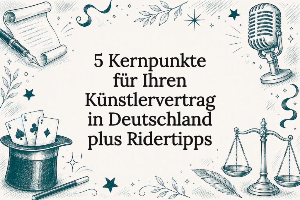 Dekorative Titelbild-Illustration für Artikel über Künstlerverträge