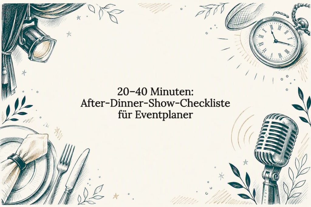 Dekorative Illustration zur Checkliste für die After-Dinner-Show