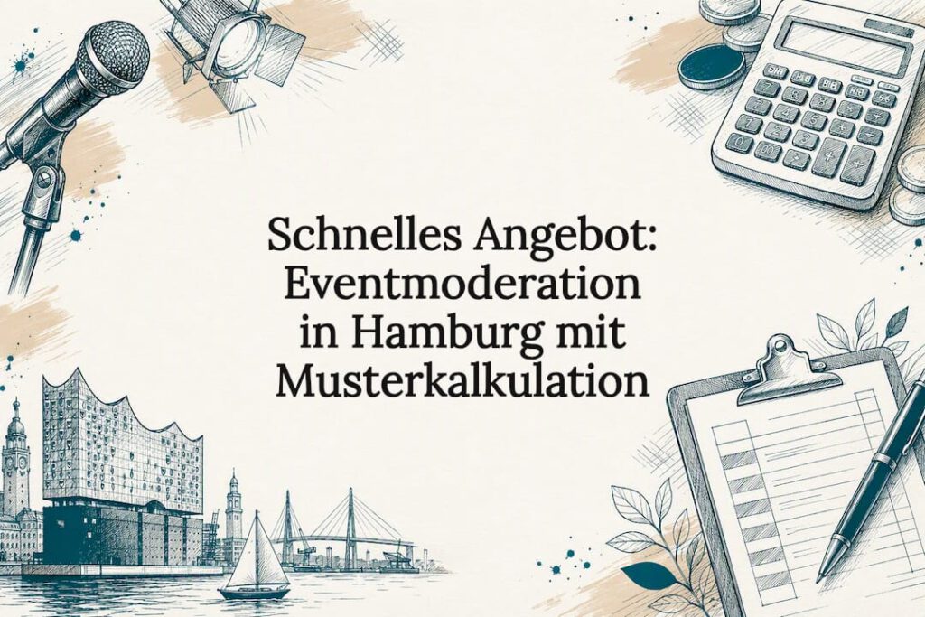 Ansprechende Titelseite für die Eventmoderation in Hamburg